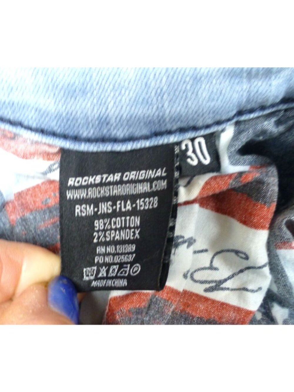 Rockstar Original Trashed Light Blue Distressed Flare Jeans RSM205 30x36 Cargo P - Picture 4 of 16